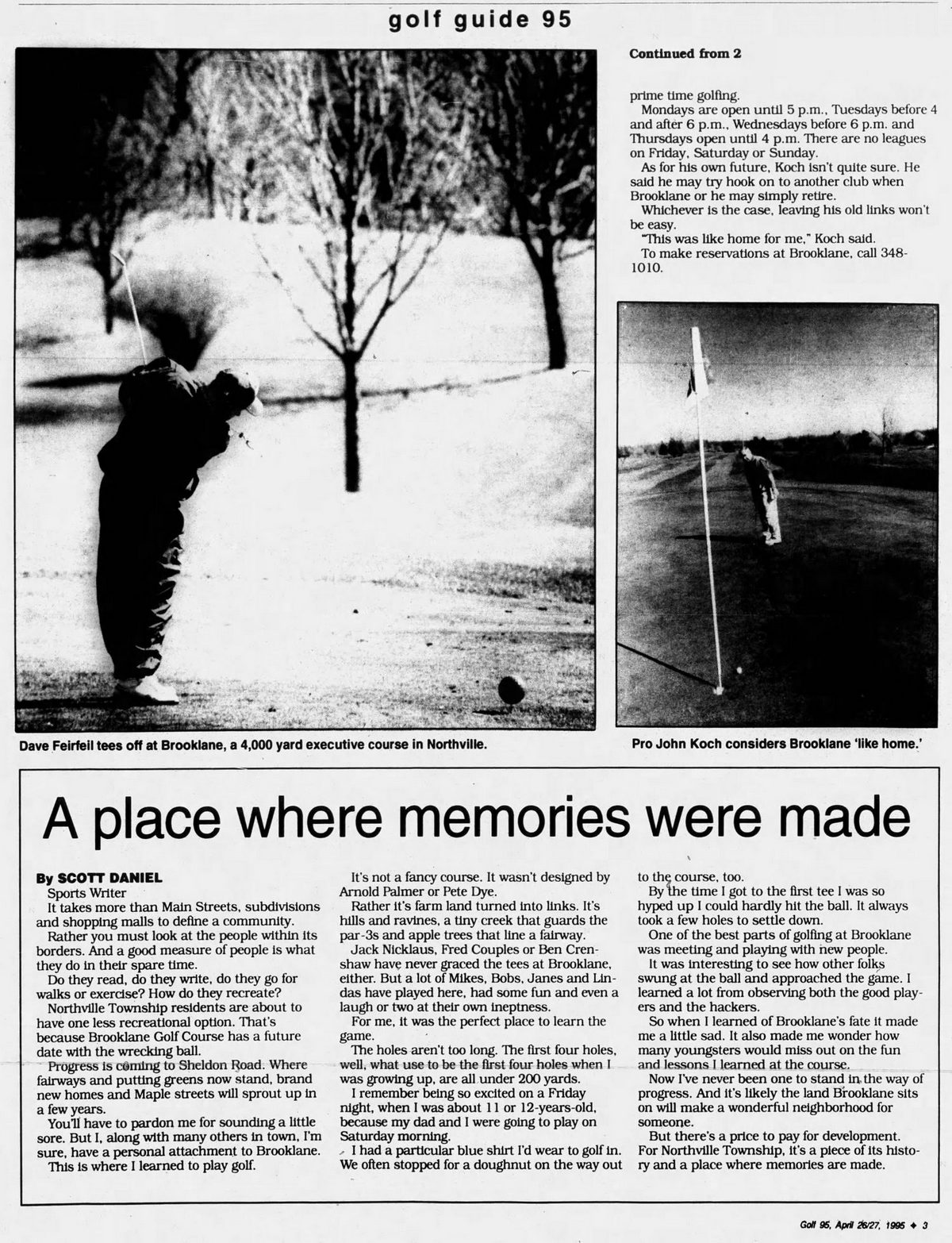 Brooklane Golf Course - April 1995 The End